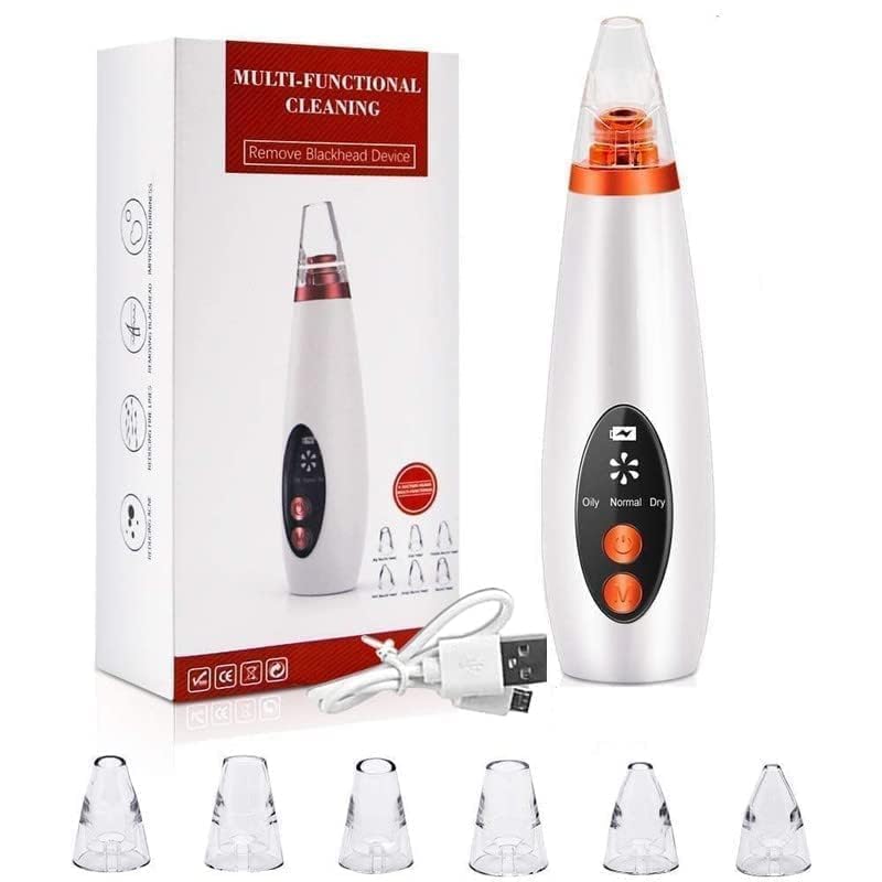 Blackhead Remover Tools | Electric Derma suction Machine | USB Rechargeable Acne Pimple Pore Cleaner Vacuum tool | Facial Cleanser Device for Nose & Skin Care