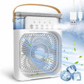 Portable Mini Air Cooler Fan with Water Tank & USB Power, Personal Evaporative Air Cooler with 3 Speeds, Mist Humidifier, LED Light, Quiet Cooling for Home Office Bedroom