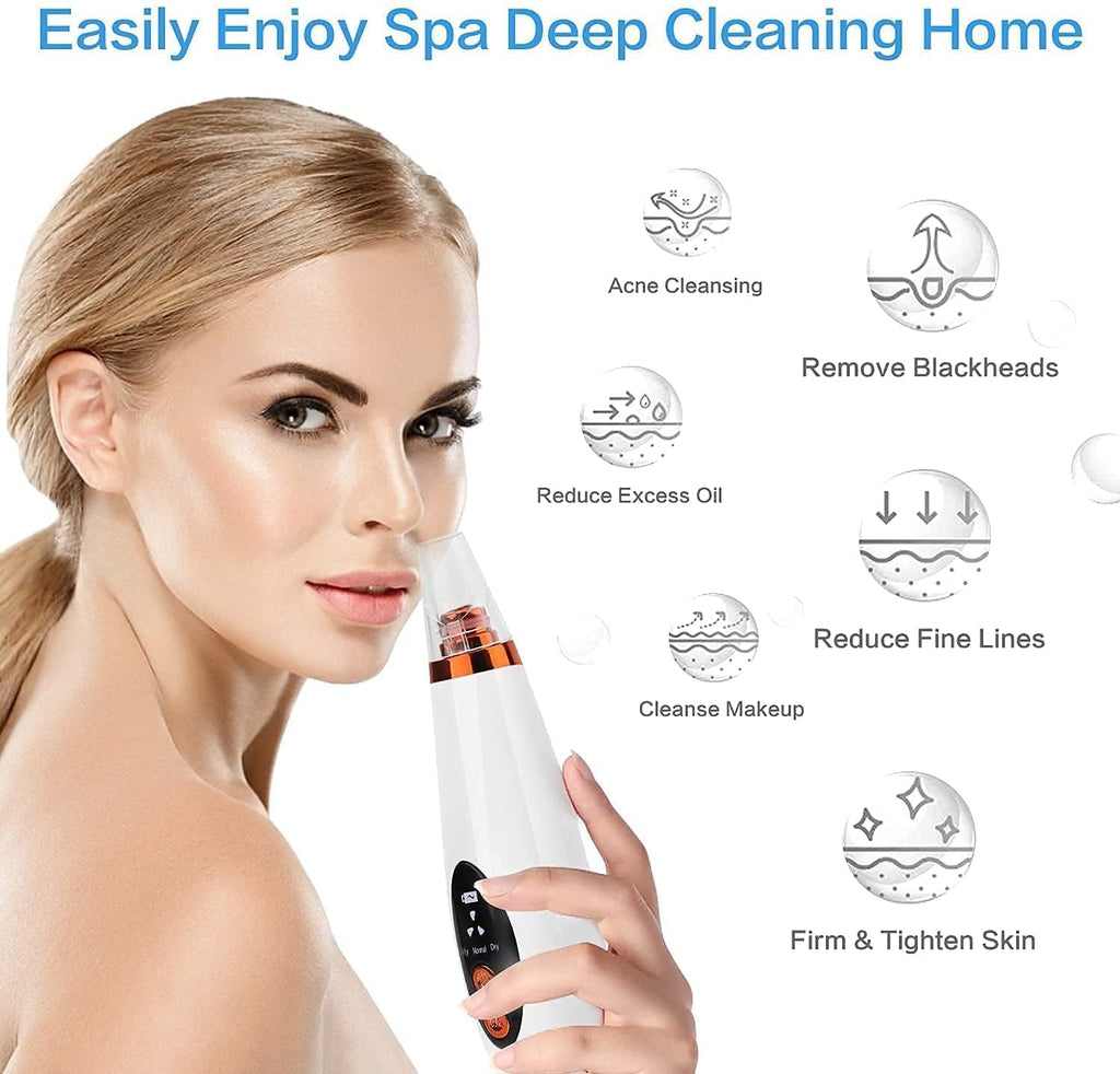 Blackhead Remover Tools | Electric Derma suction Machine | USB Rechargeable Acne Pimple Pore Cleaner Vacuum tool | Facial Cleanser Device for Nose & Skin Care
