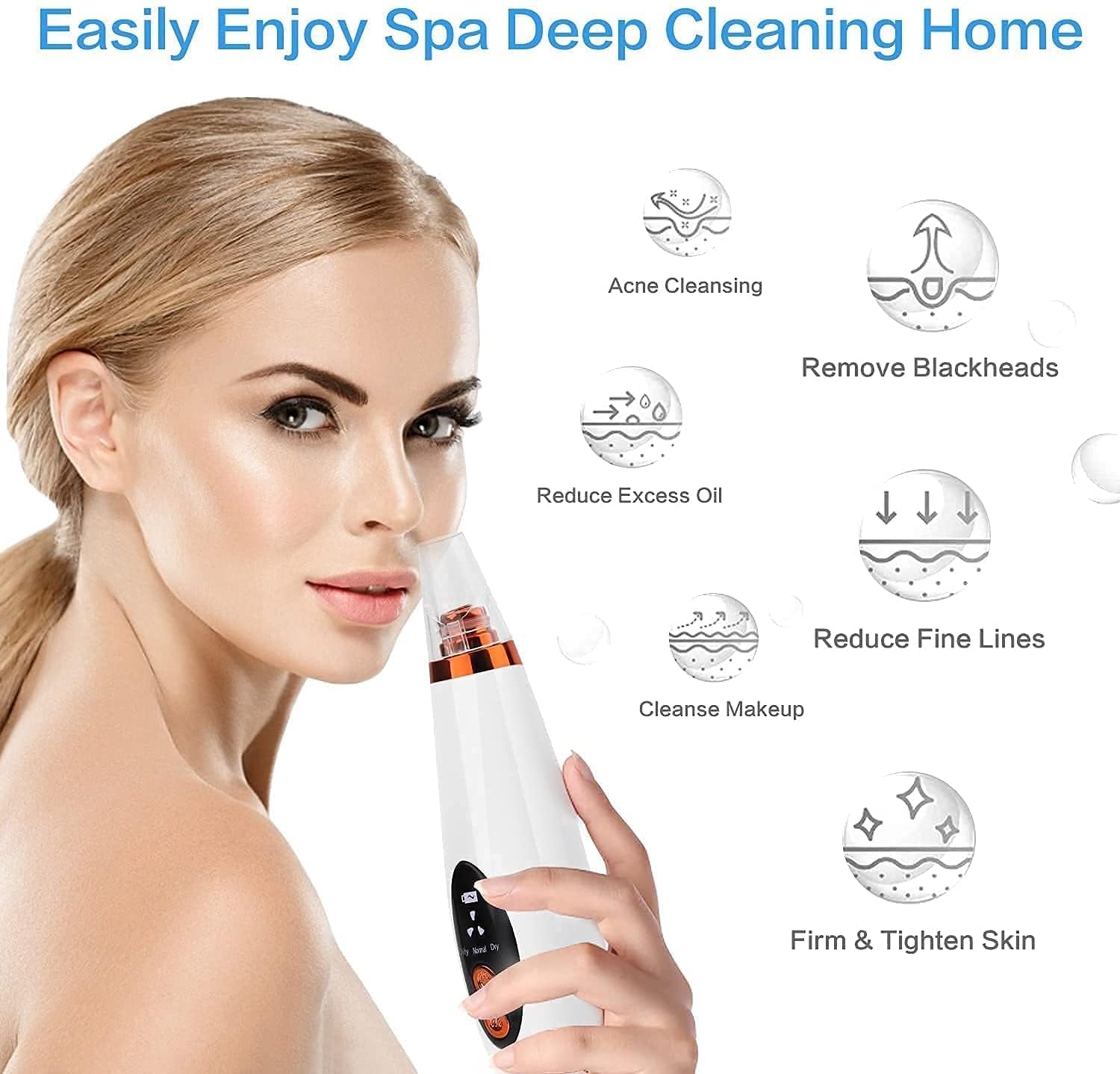 Blackhead Remover Tools | Electric Derma suction Machine | USB Rechargeable Acne Pimple Pore Cleaner Vacuum tool | Facial Cleanser Device for Nose & Skin Care